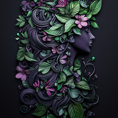 Horatium2023 3d Black Wall Art Of A Woman With Flowers In Her 558940d7 8d3e 4a96 A943 Eab77bec8957 0