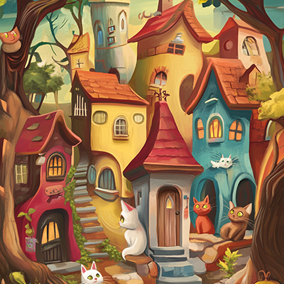 Horatium2023 Cats In Colorfull Village Fantasy Ilustration B1dc8d22 Aca4 460a Bf17 Ac7e619c1d56 0