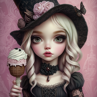 Horatium2023 Girl With Ice Cream Gothic Style Raw Sref Ht 129c0d71 1d27 433c 987d 428fc595ba35 3