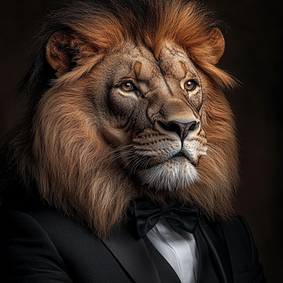 Horatium2023 Lion Wearing A Tuxedo Posing For A Magazine Cove D84e5c74 D067 440c 9f20 D847ee569132 0