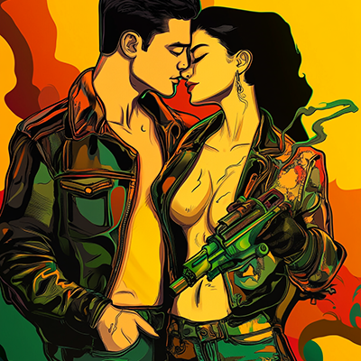 Horatium2023 Sticker Cartoon Couple Lovers Vivid Colors In Th Ad694a06 2b3a 4fdf 91ad 628074ce390d 3
