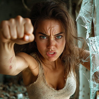 Horatium2023 Woman Behind Broken Glass Punching Glass With Fi Cc23281b D826 4dcf Aab4 3458b72eb7a2 1